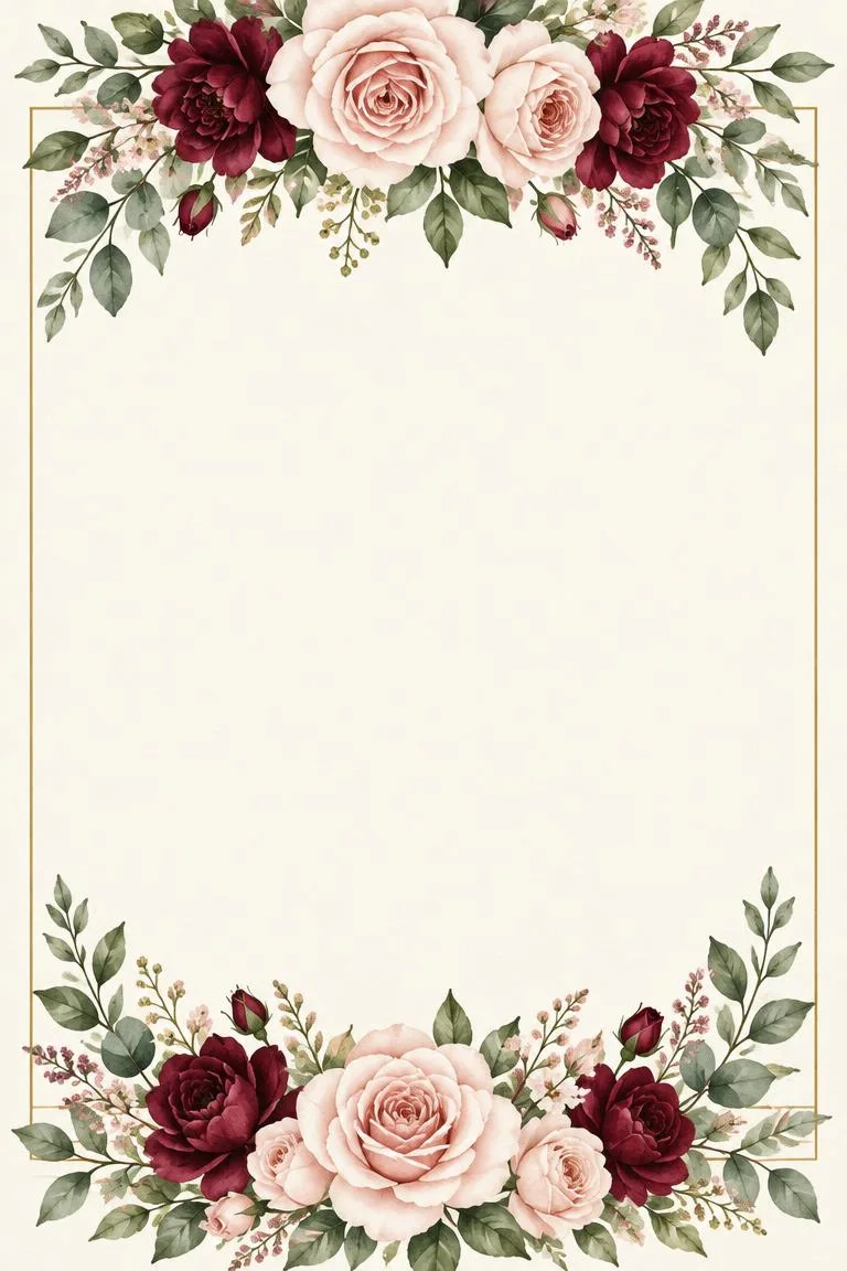 Romantic Floral Wedding invitation design